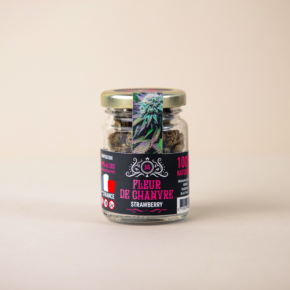 Fleurs de CBD Bio - 4 à 8% - Strawberry - CBDrôme