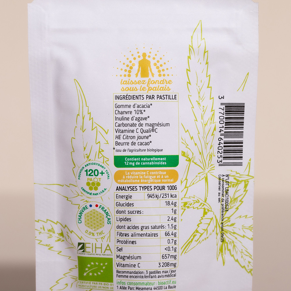 Pastilles CBD - Relaxante - Vitaminées Citron - Bioactif